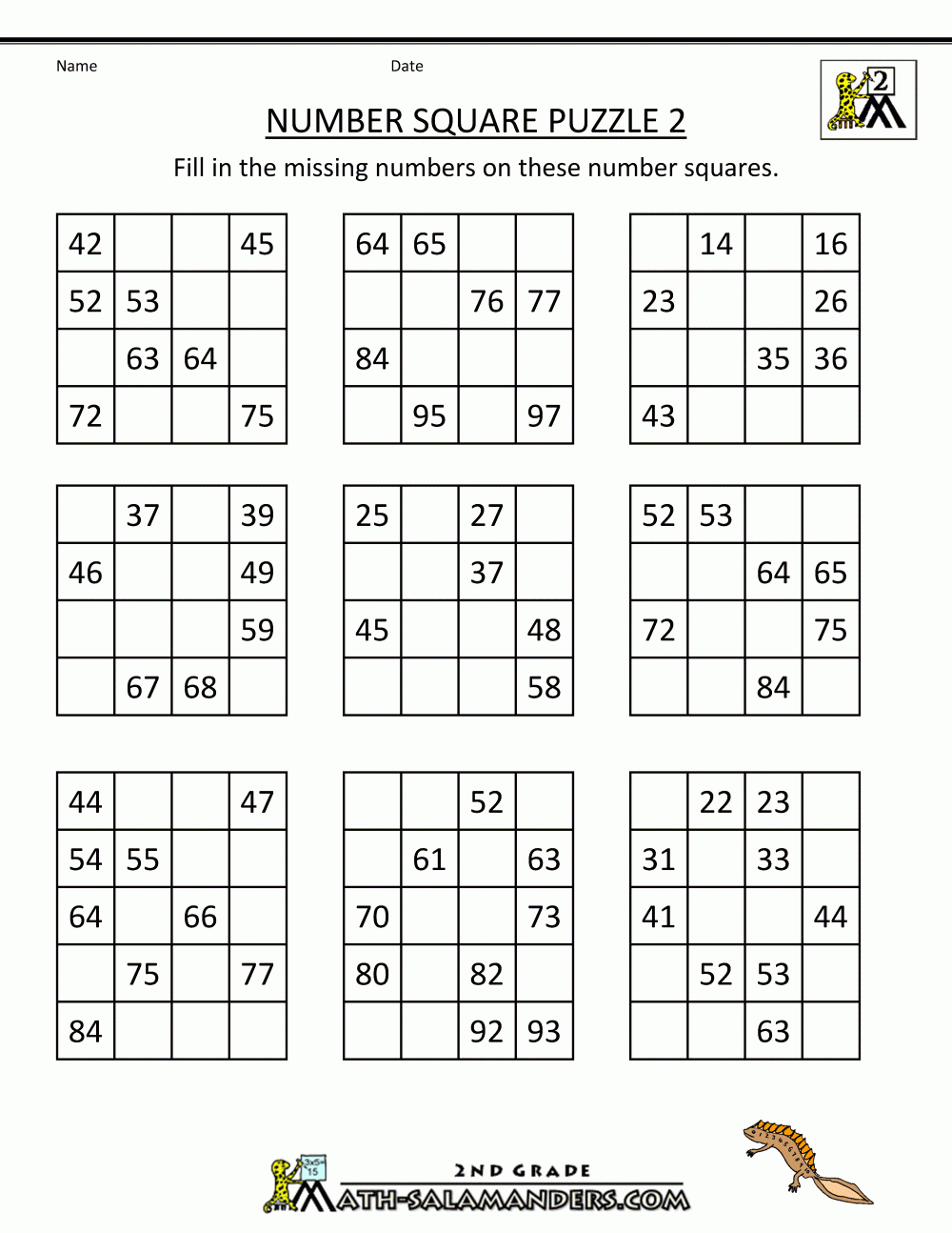 Number Square Puzzles Printable Multiplication Puzzle Printable 