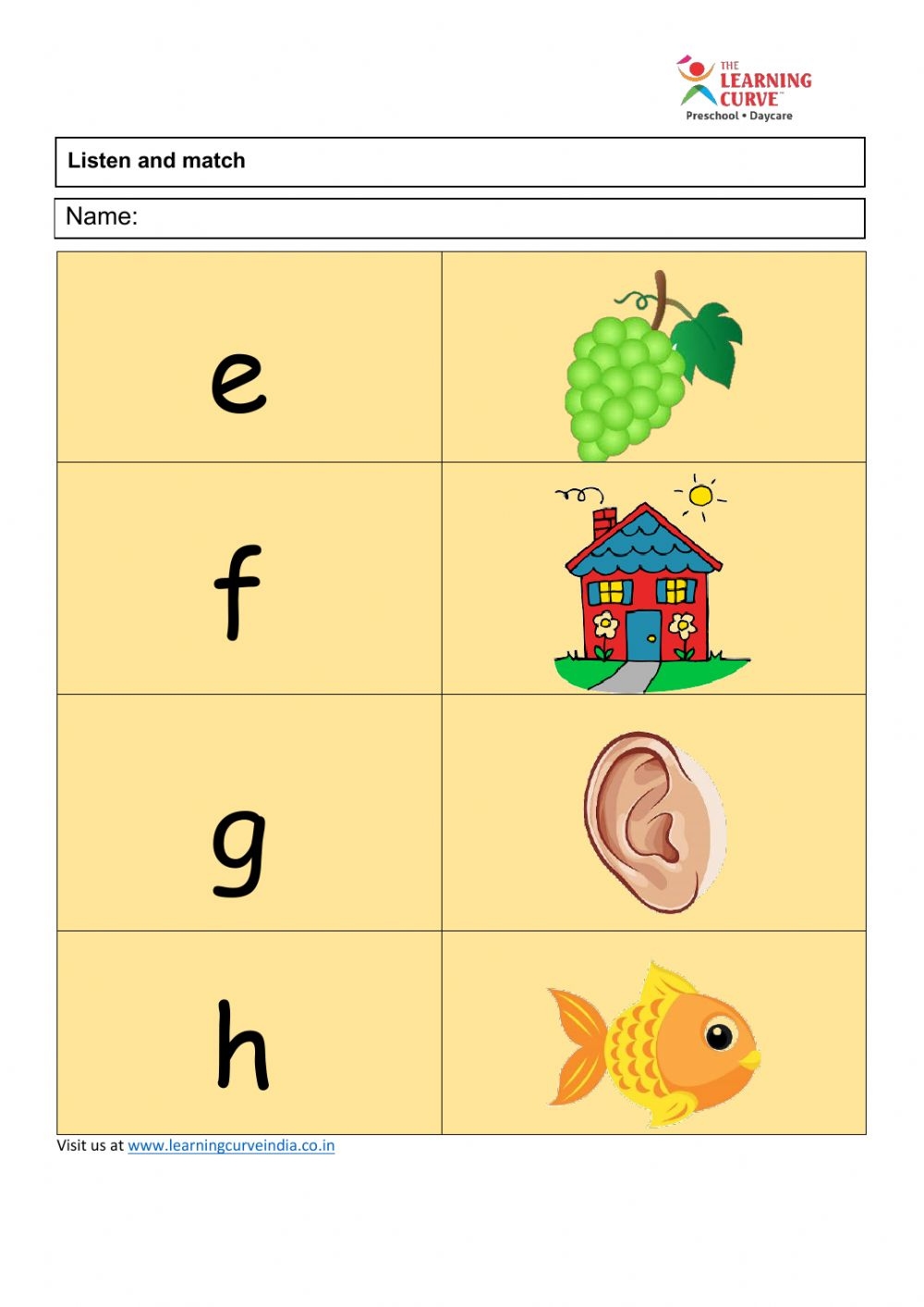 Nursery Class English Worksheet Language Worksheets