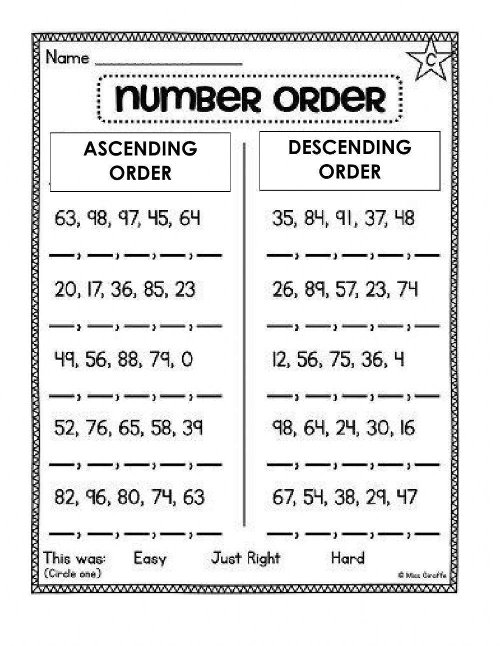 Ordering Numbers Online Activity Live Worksheets Worksheets Library