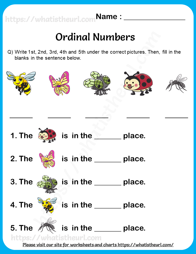 Ordinal numbers worksheet for grade 1 4 Your Home Teacher