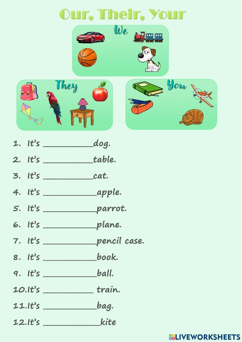 Our their Your Worksheet Live Worksheets Worksheets Library