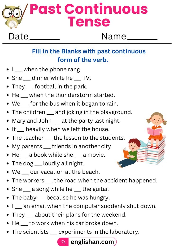 Past Continuous Tense Worksheets And Exercises With Answers Improve 