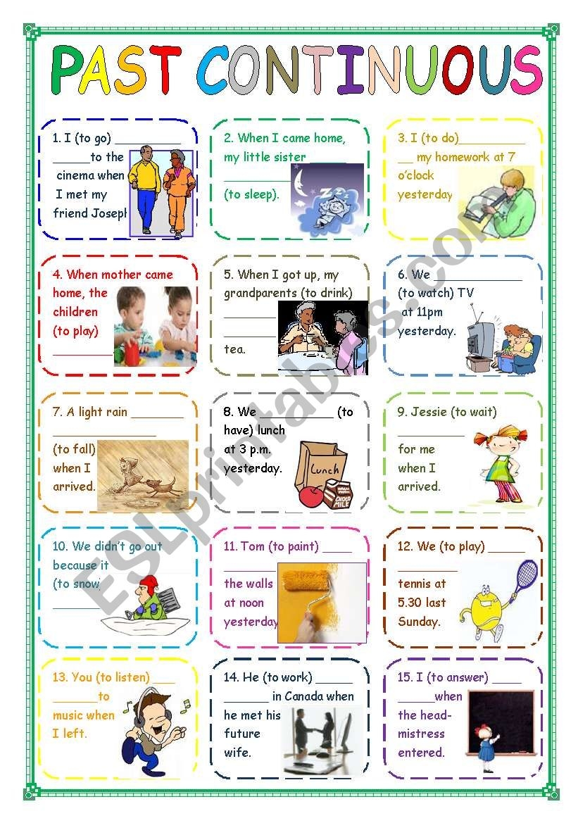 Past Continuous Worksheet pdf