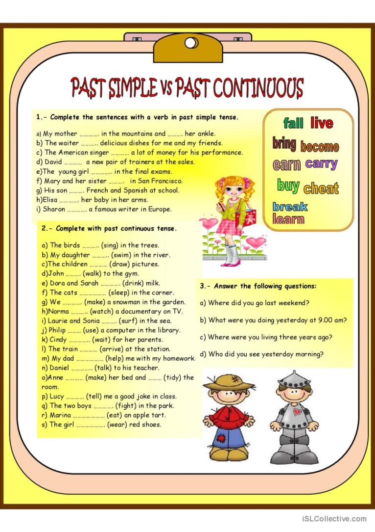 PAST SIMPLE Vs PAST CONTINUOUS English ESL Worksheets Pdf Doc