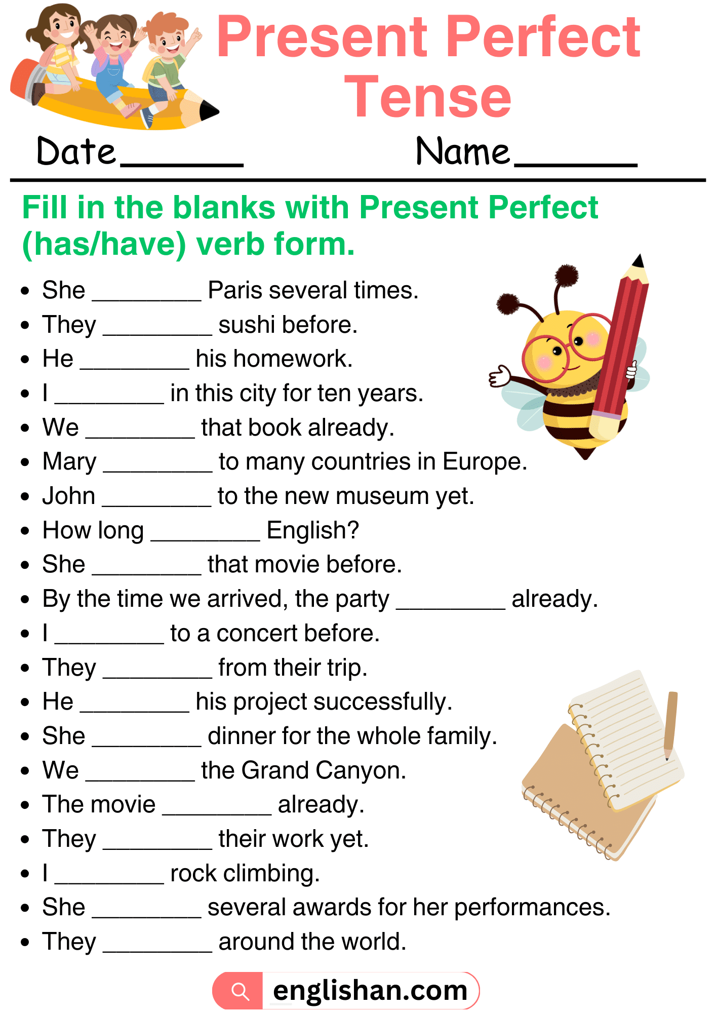 Perfect Tense 2 Worksheet Worksheets Library