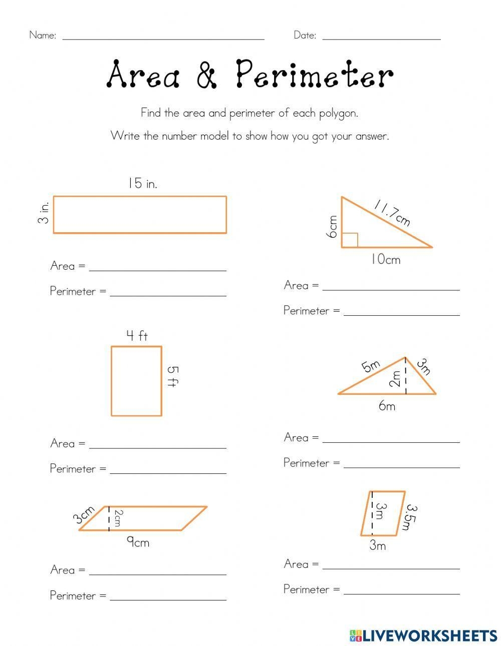 Perimeter Of Different Shapes Worksheet Worksheets Library