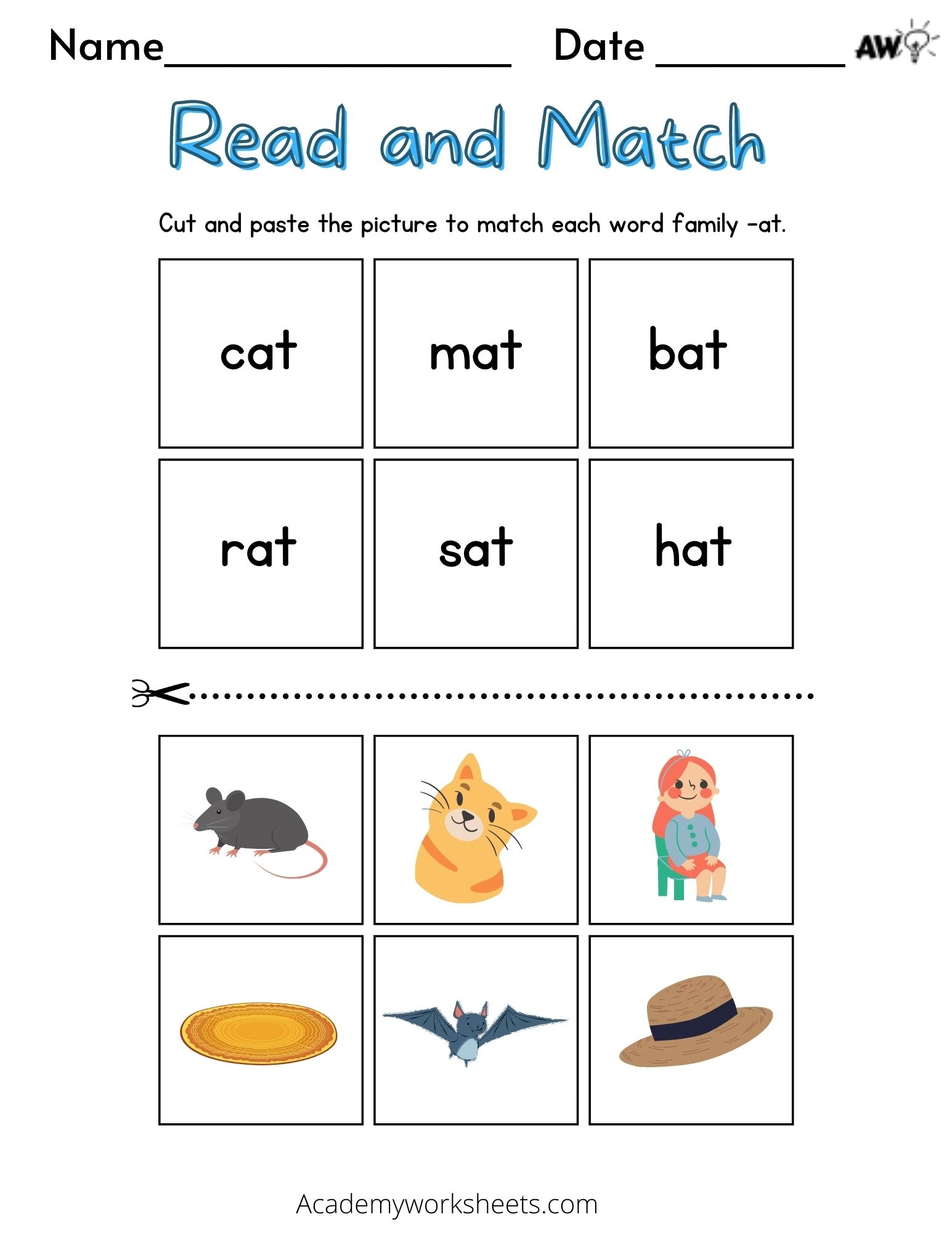 Phonics Printable Template Word Family Worksheets Word Families