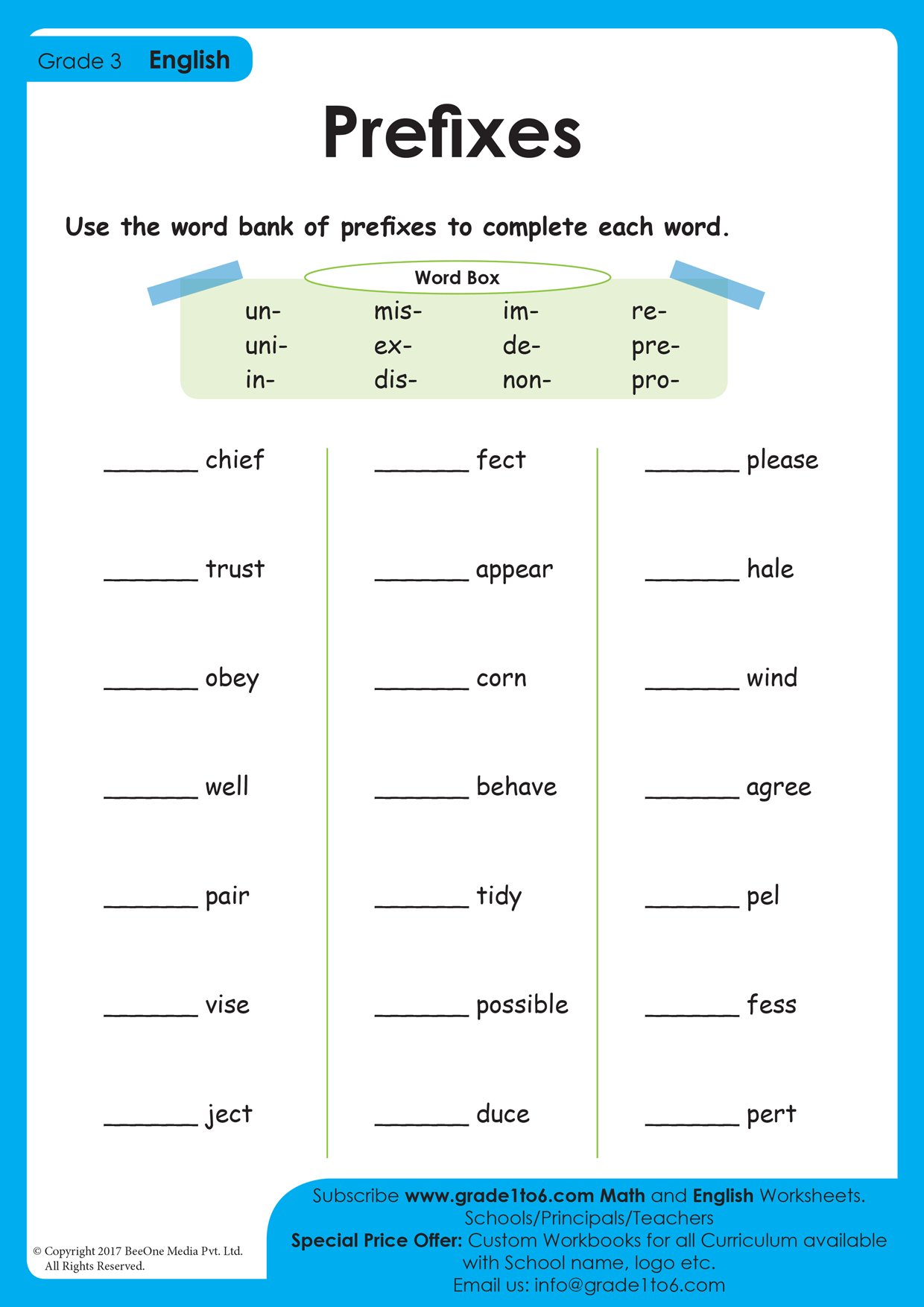 Prefix Worksheets Worksheets Library
