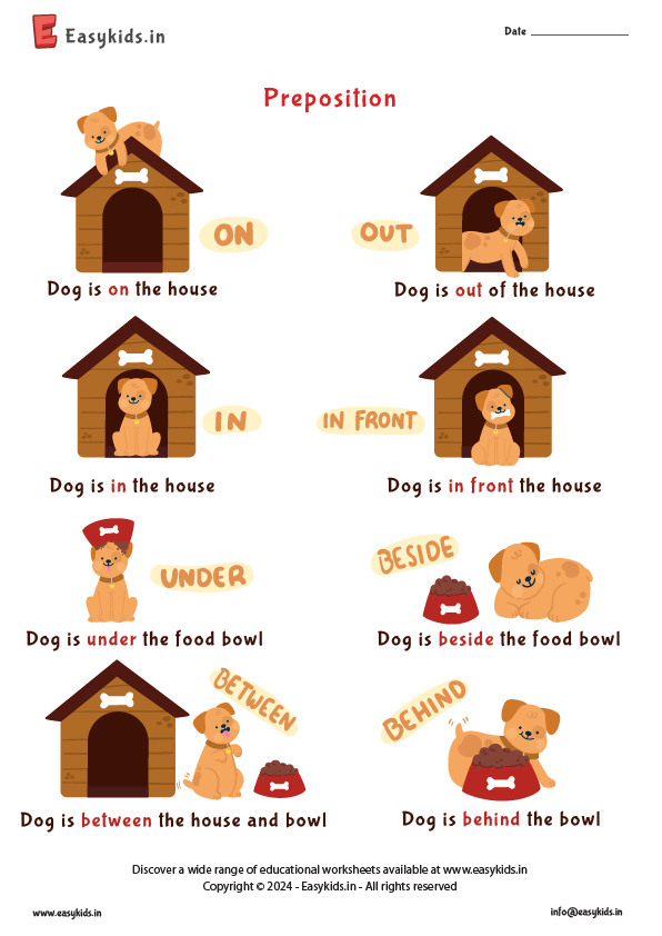 Preposition Worksheet For Class 1 EasyKids in