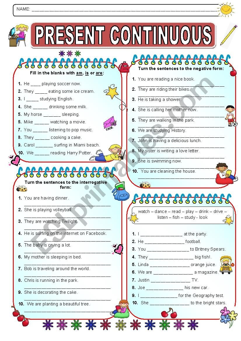 Present Continuous Present Continuous Tense Continuous Tense Images