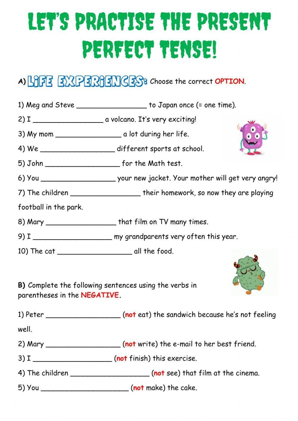 Present Perfect Tense Worksheet teacher Made Twinkl Worksheets 
