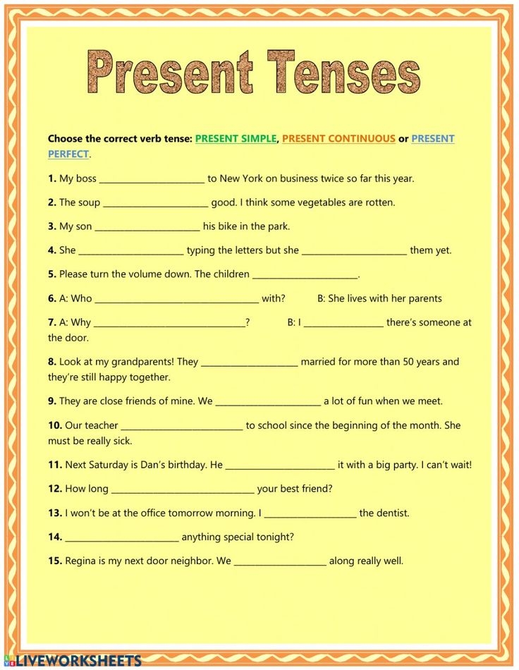 Present Tense Worksheets Kid Worksheet Well