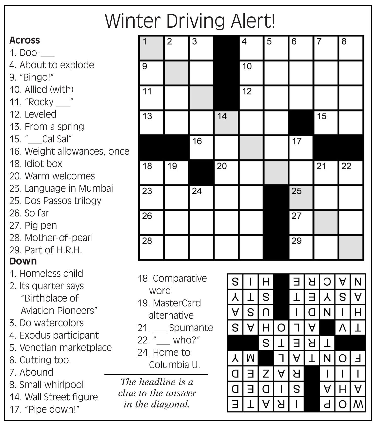 Printable Cross Word Search Puzzles