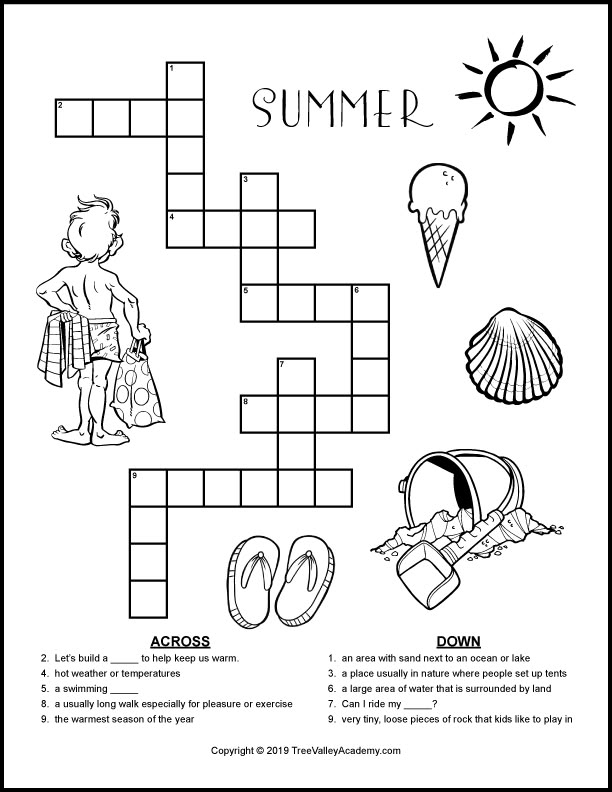 Printable Crossword Puzzles For Kids 2Nd Graders Free Crossword 