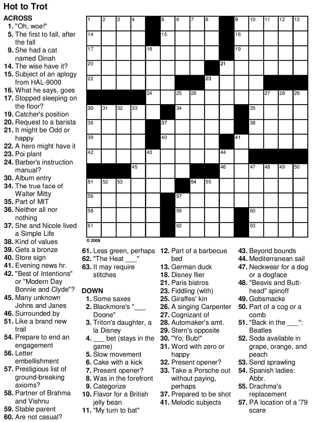 Printable Free Large Print Crossword Puzzle Printable JD