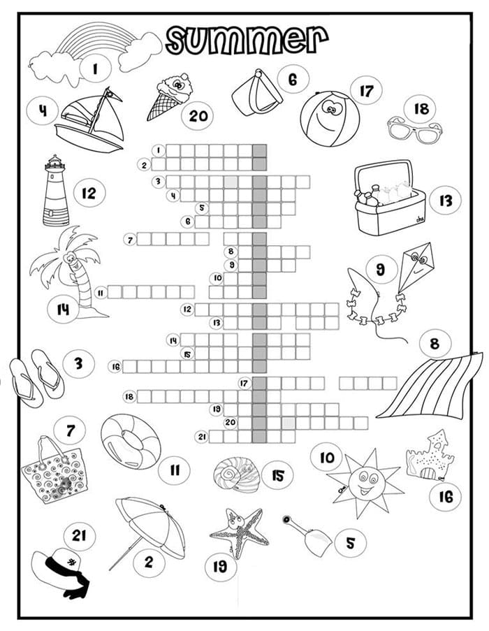 Printable Summer Crossword Puzzles Creator Free Download And Print 