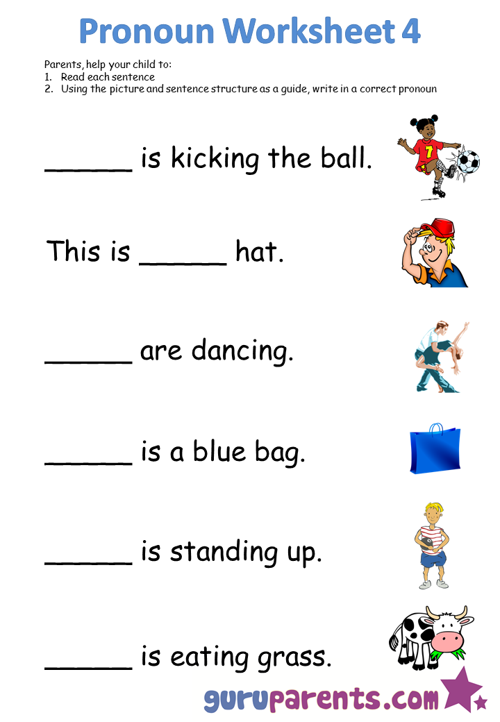 Pronouns Worksheets K5 Learning Worksheets Library