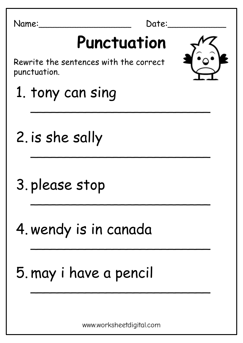 Punctuation Marks Worksheet Digital 1 Teacher Made Resources