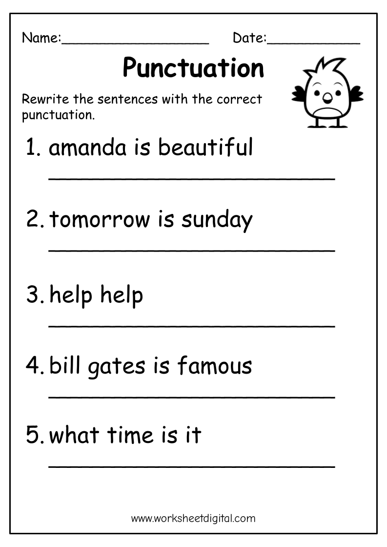 Punctuation Marks Worksheet Digital 54 OFF