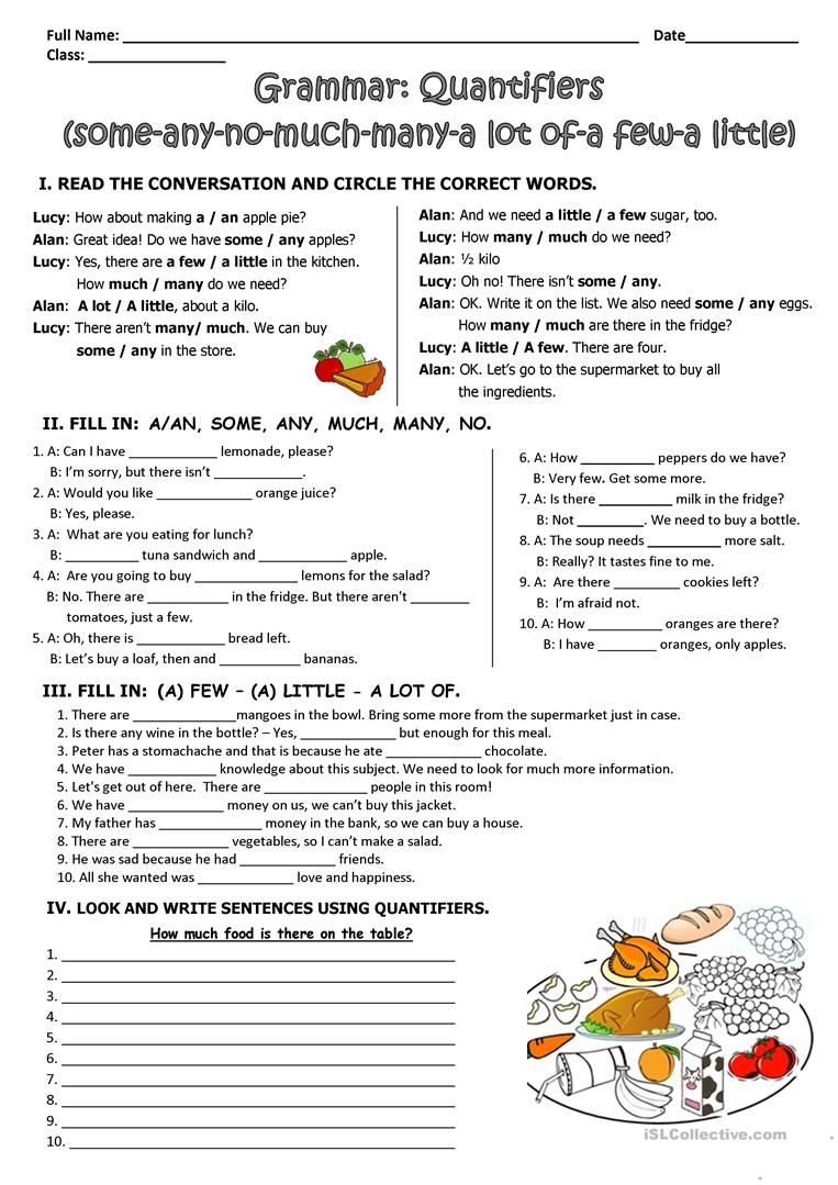 Quantifiers Worksheet Splusdast