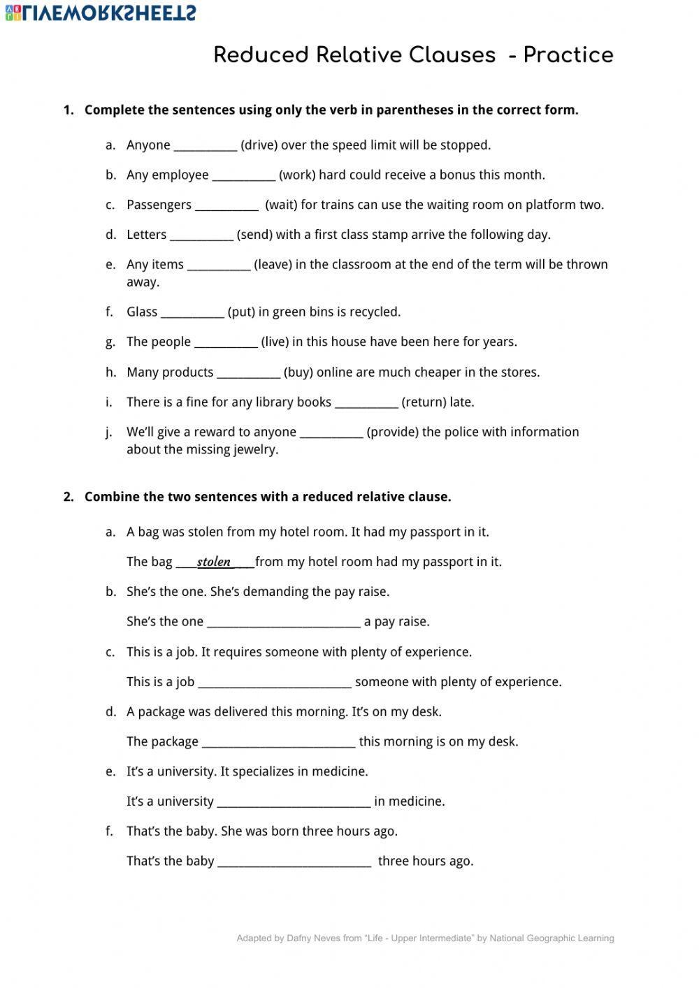Relative Clauses English ESL Worksheets For Distance Learning 