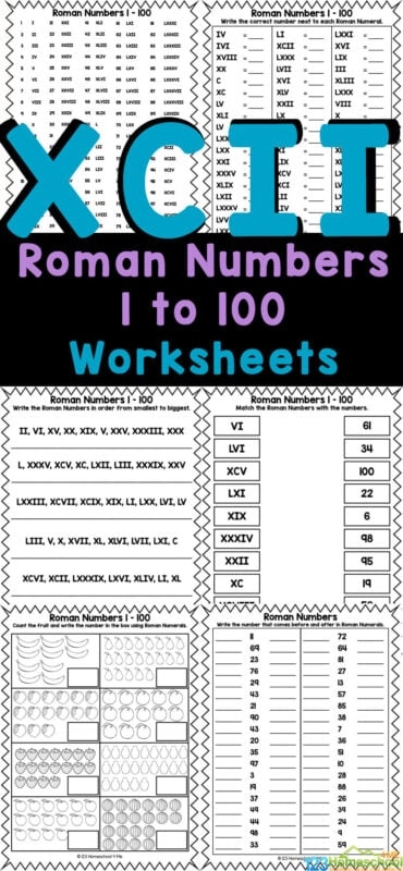 Roman Numbers Counting 1 To 100 Worksheets Worksheets Library