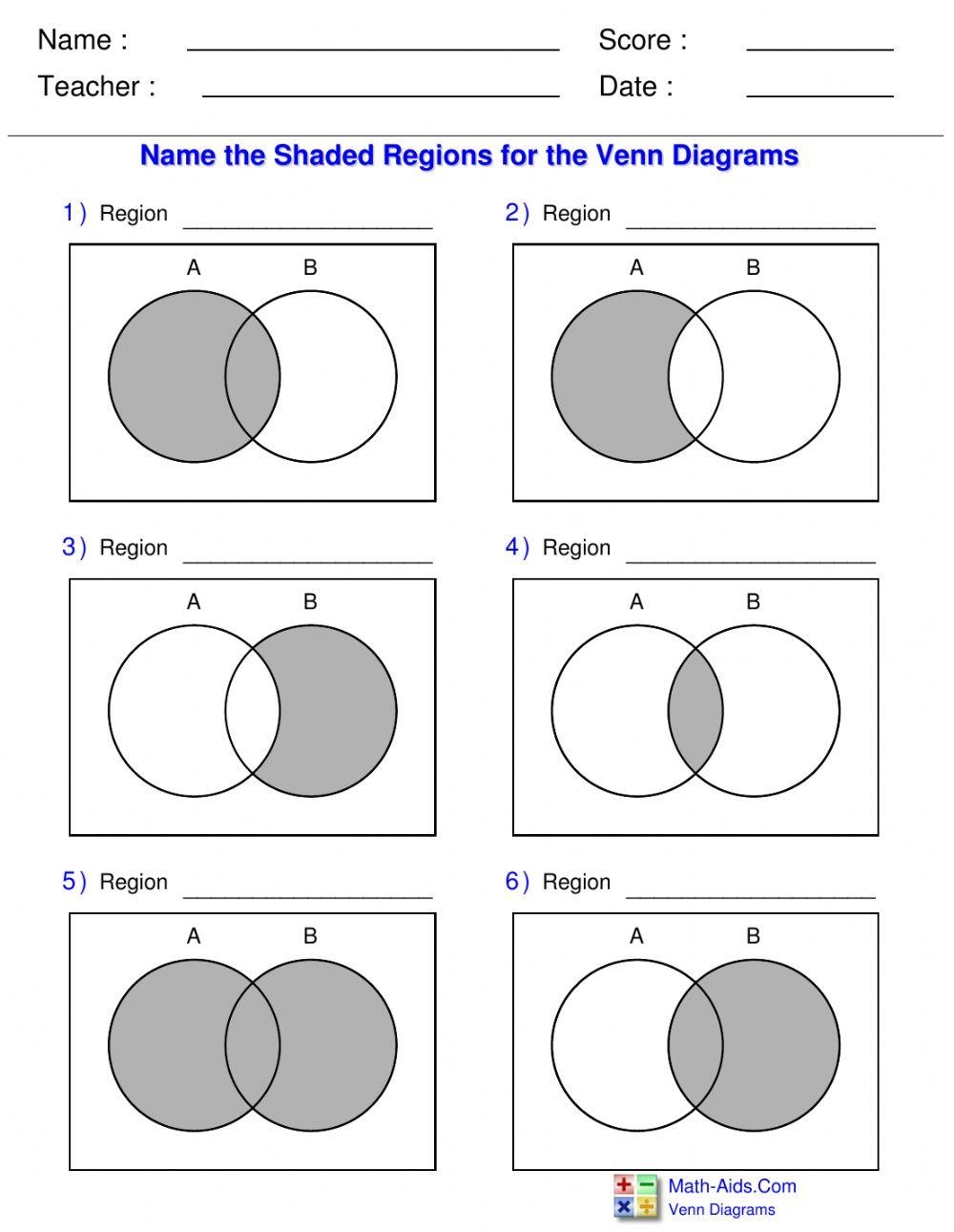 Sets And Venn Diagrams Shows Relationships Between Various Sets 