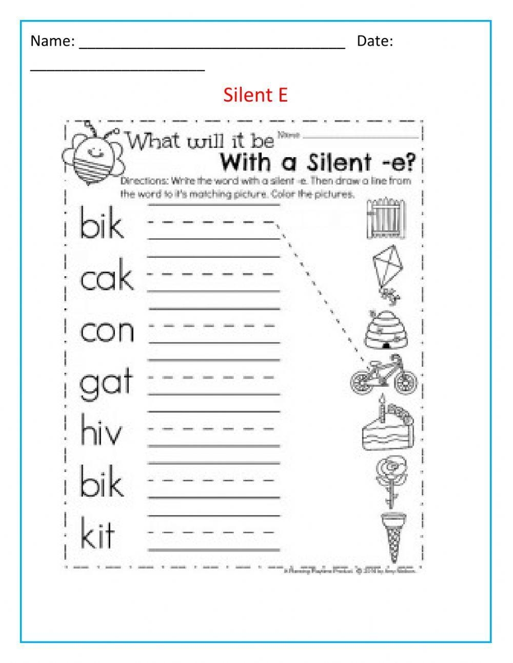 Silent E Worksheets Read And Write Teaching Resources Worksheets