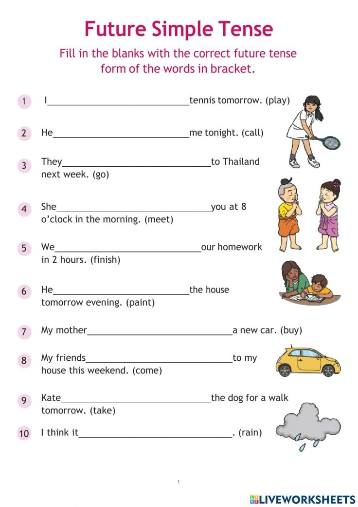 Simple Future Tense Online Pdf Exercise Future Tense Tenses Words