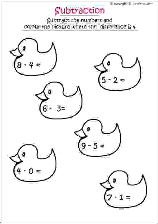 Single Digit Subtraction Worksheet 4 Worksheets Library