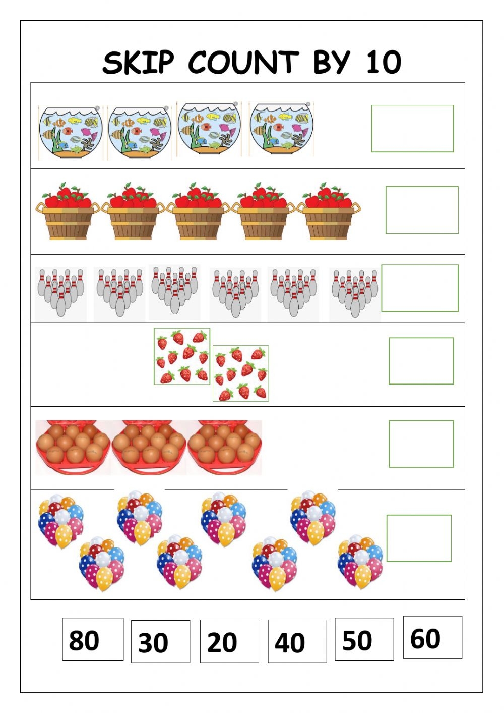 Skip Count 10 Worksheet CountingWorksheets