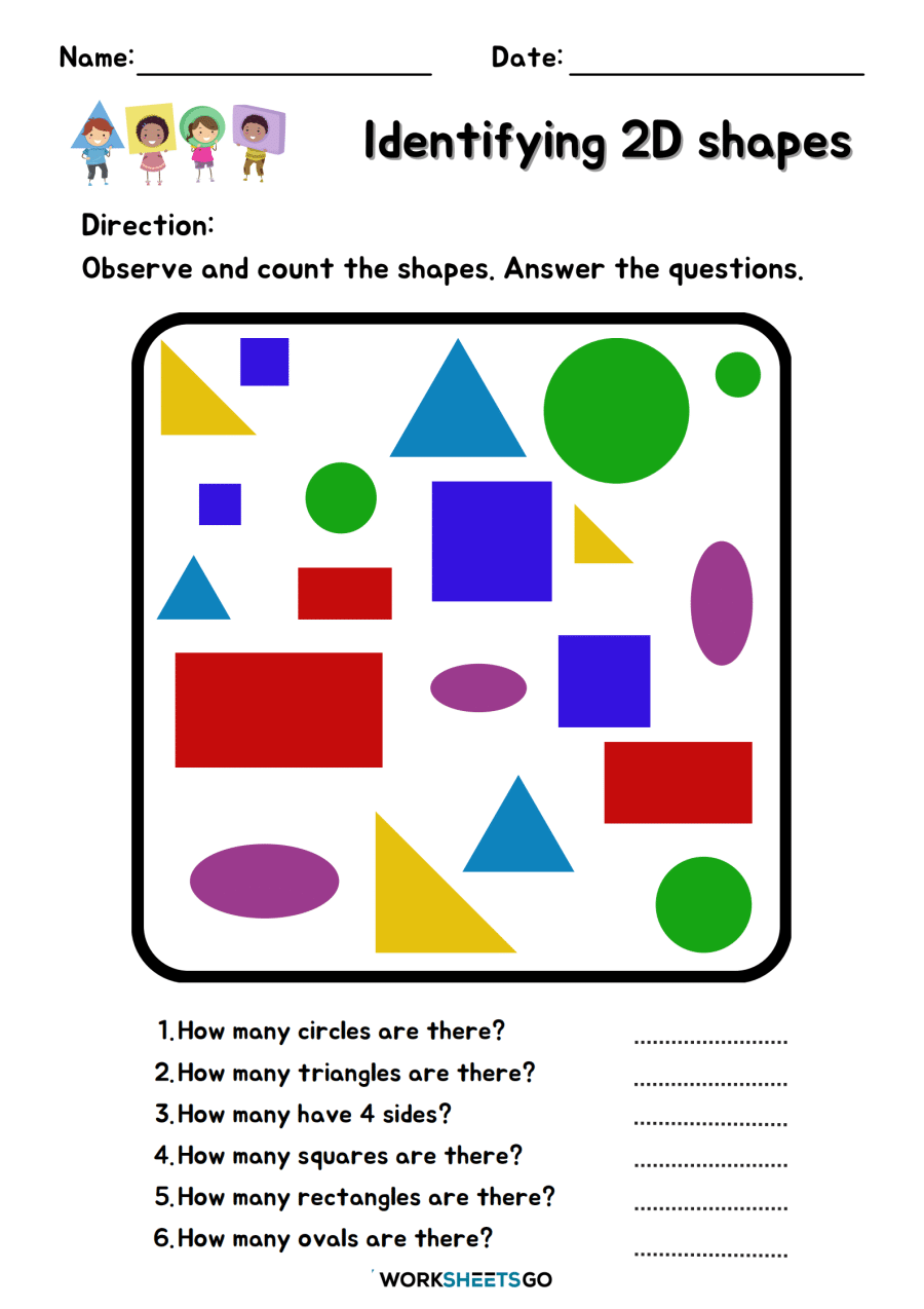 Sorting 2D Shapes Worksheet Math Kindergarten 56 OFF