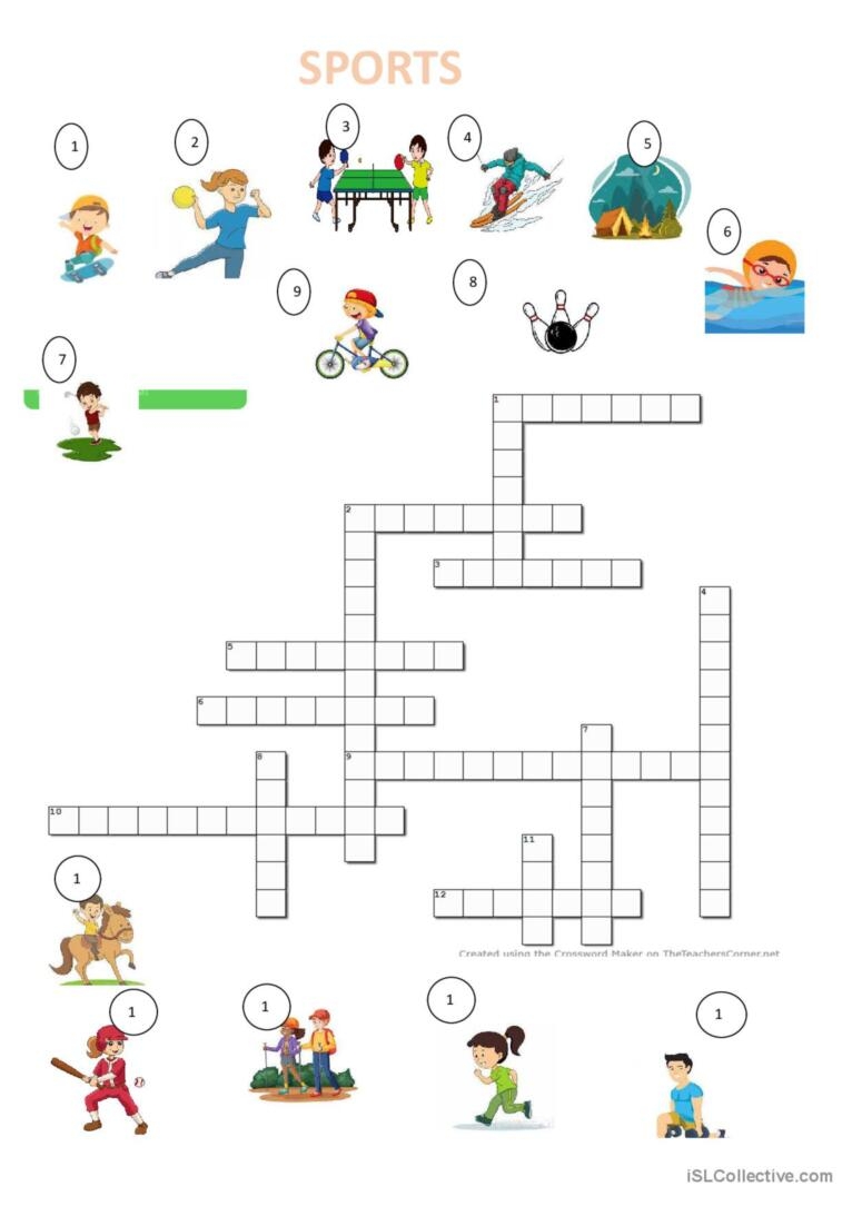 Sports Worksheet Crossword English ESL Worksheets Pdf Doc