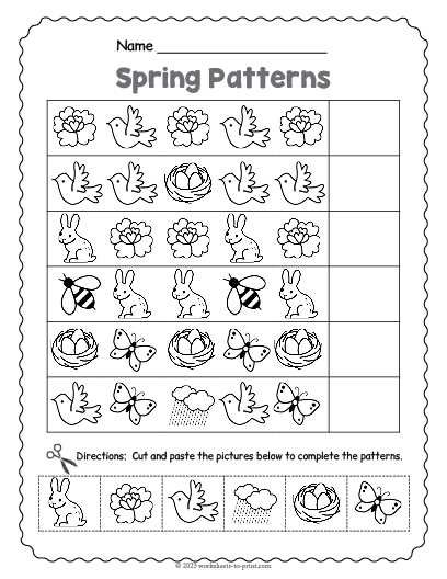 Spring Pattern Worksheet Worksheets Library