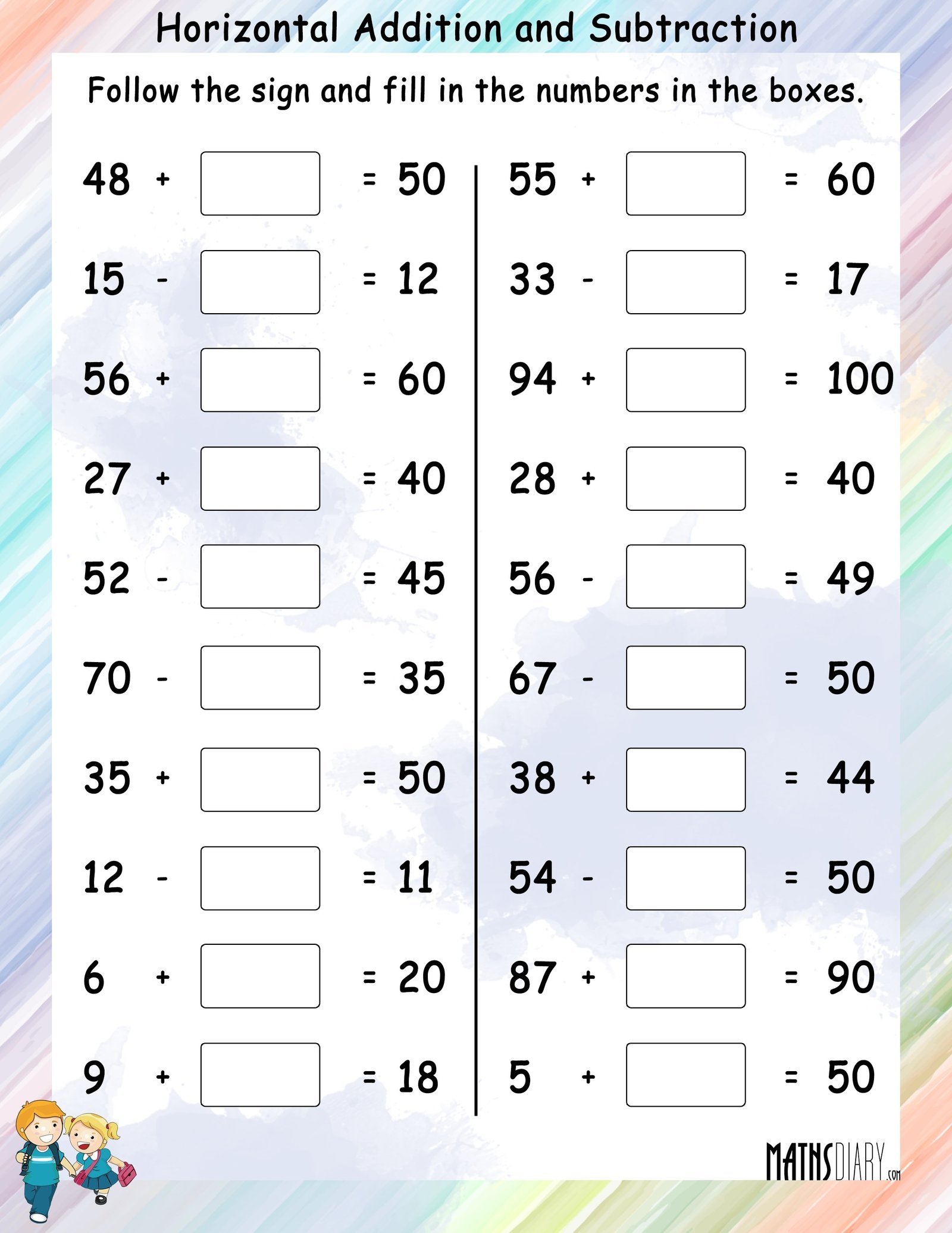 Subtraction Grade 2 Math Worksheets