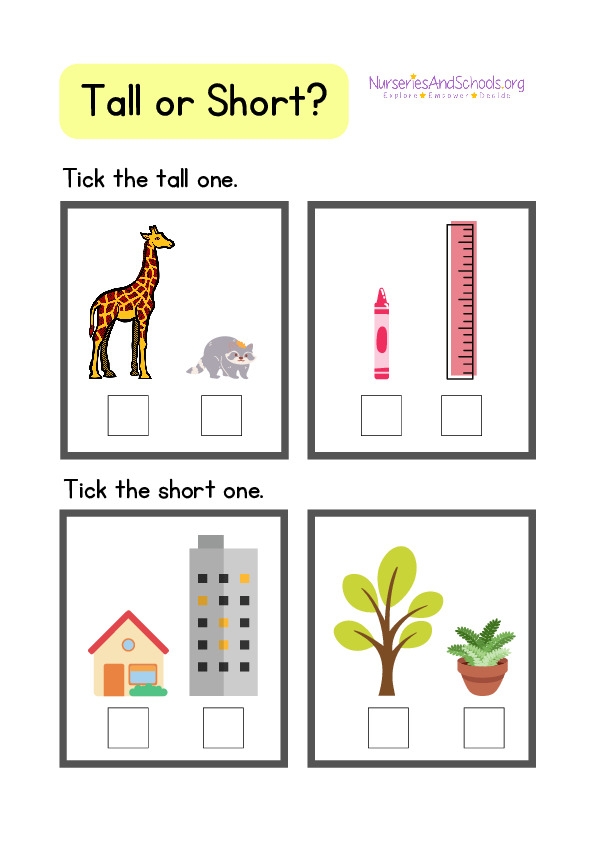 Tall Or Short Worksheet Worksheets Library