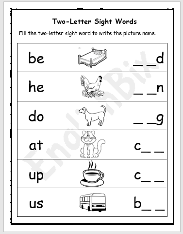 Three Letter Words Worksheet For Kg WorkSheet For Pre School