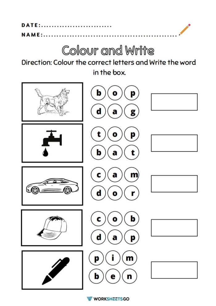 Three Letter Words Worksheet WorksheetsGO
