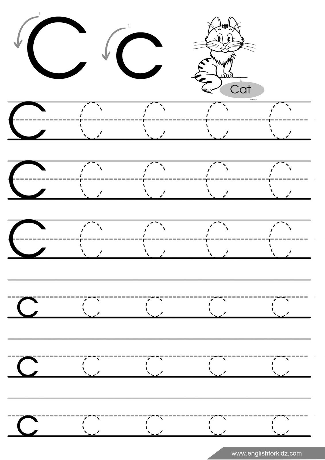Tracing Letter C Worksheets TracingLettersWorksheets