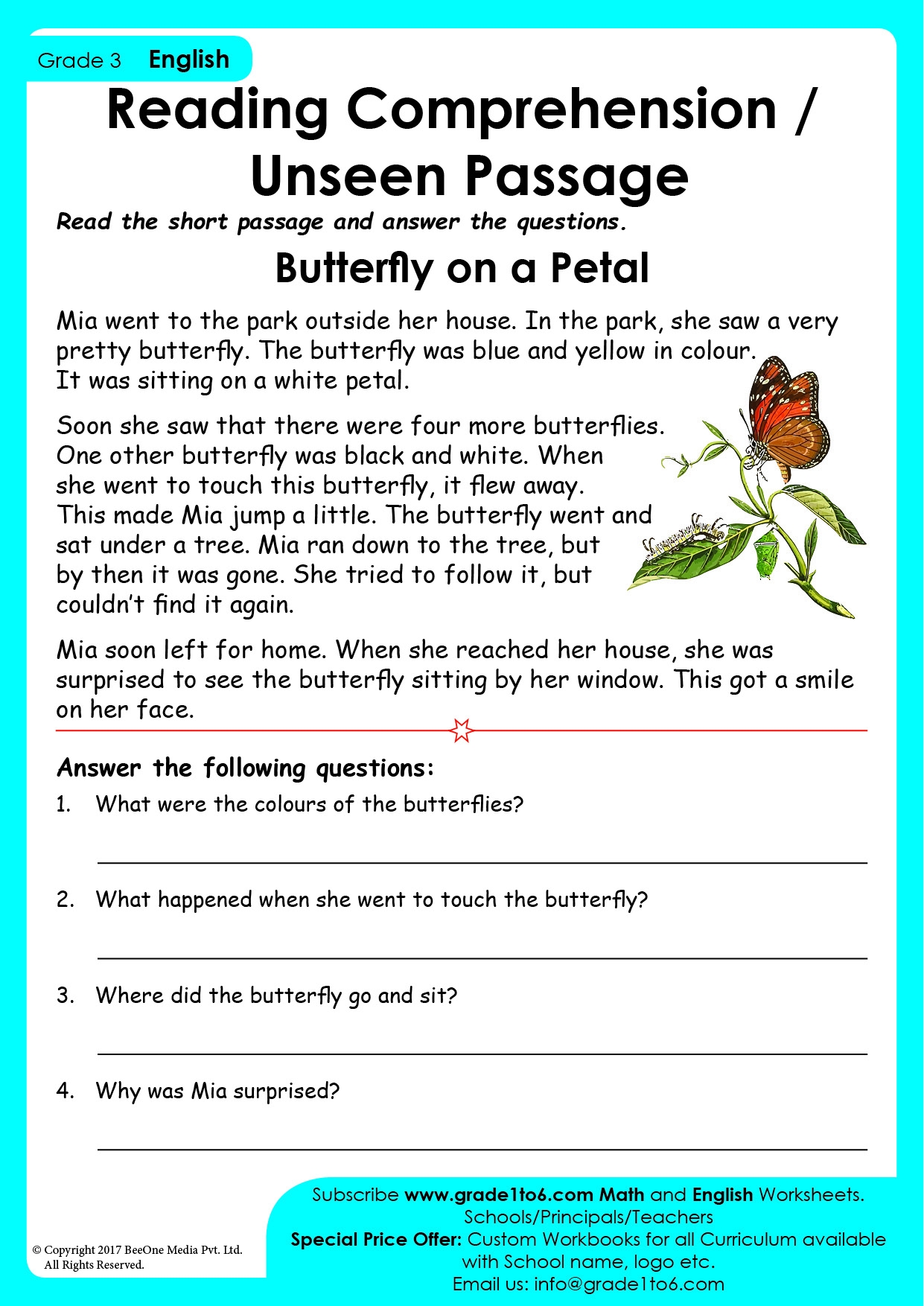 Unseen Passage For Class 2 With Answer Comprehension Vrogue co
