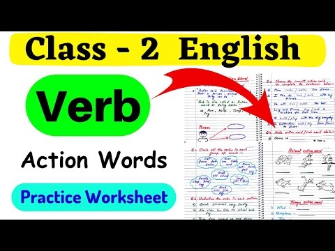 Verb Worksheet Class 2 English Grammar Class 2 Action Words Class 