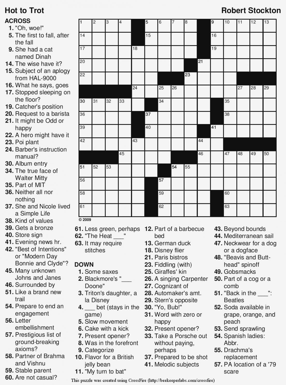 Very Easy Printable Crossword Puzzles Printable Crossword Puzzles