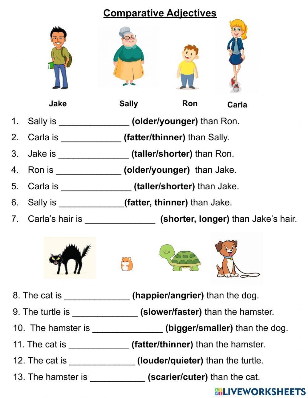 Word Search Comparative Adjectives Printable ELA Worksheet 