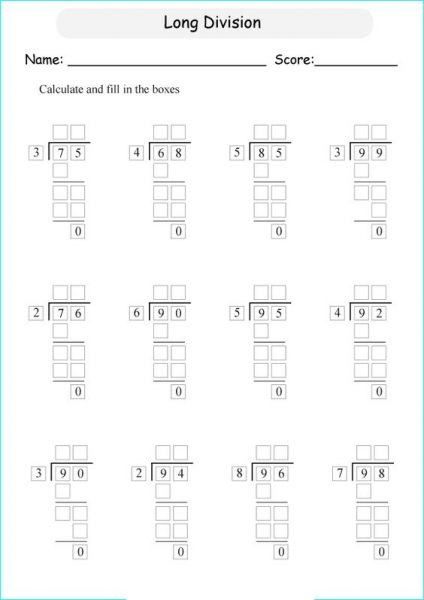 Worksheet Long Division Long Division Worksheets