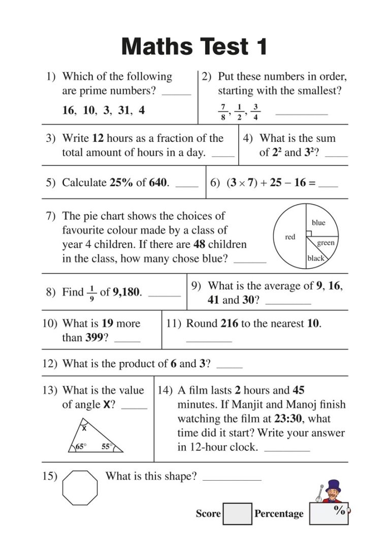 Year 4 Maths Worksheets Activity Shelter