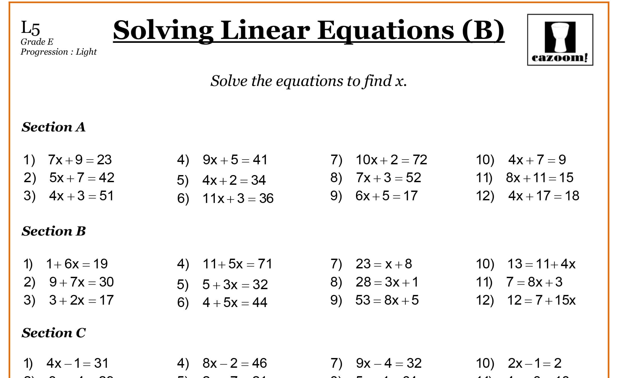 Year 7 Maths Worksheets Cazoom Maths Worksheets