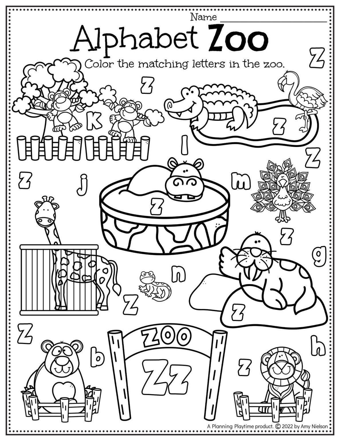 Zoo Preschool Worksheets Planning Playtime