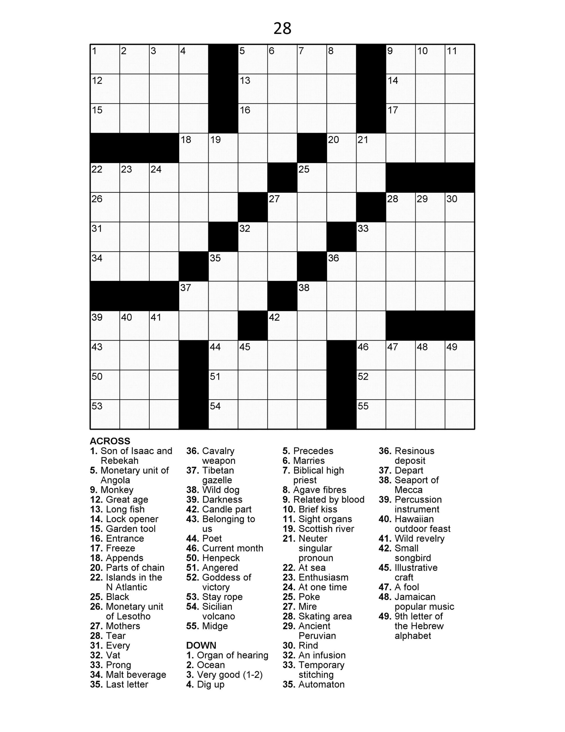 60 Large Print Crossword Puzzles Vol 1 Etsy