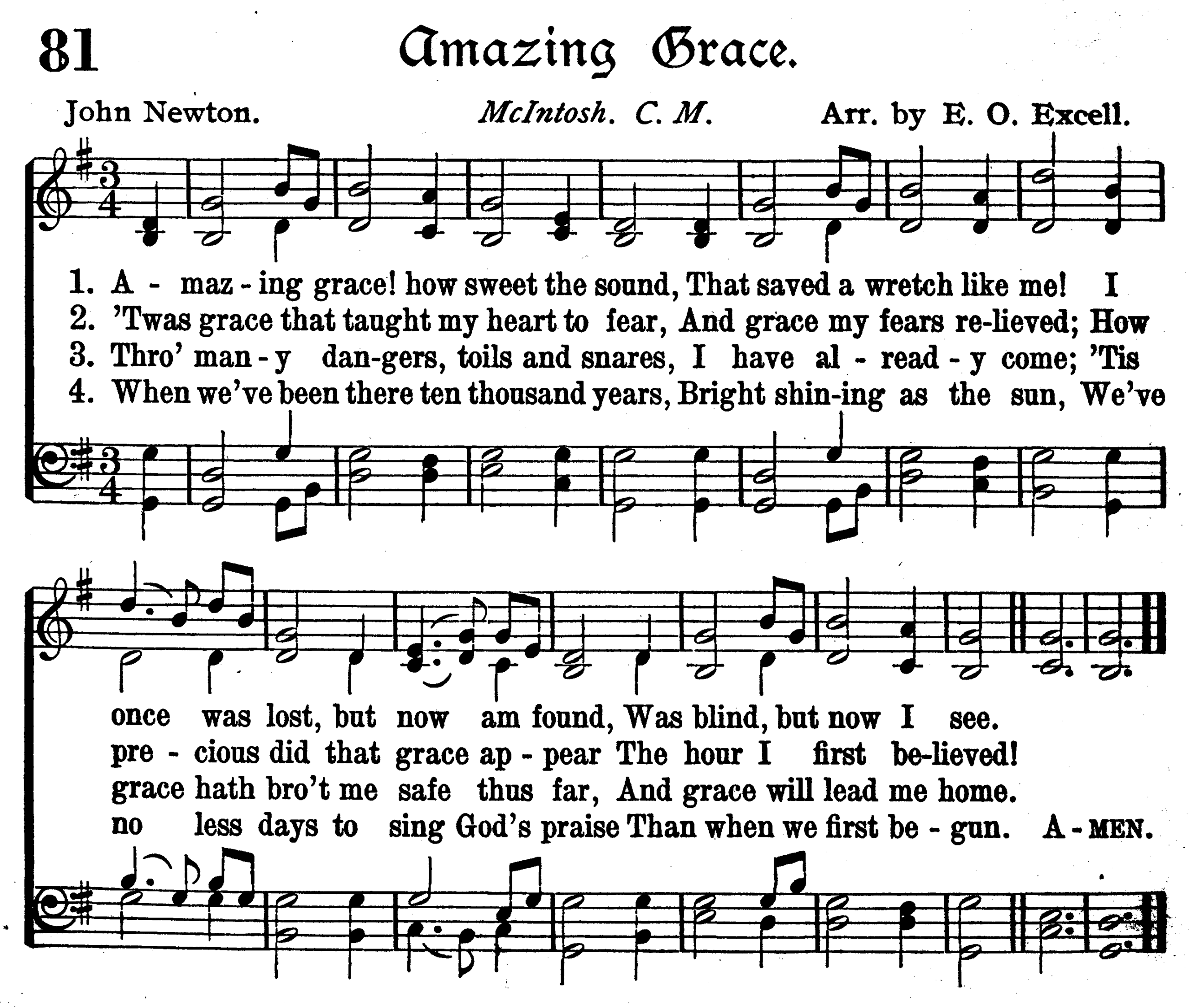 Amazing Grace Printable Sheet Music Hymn Art Paper Etsy Worksheets Library