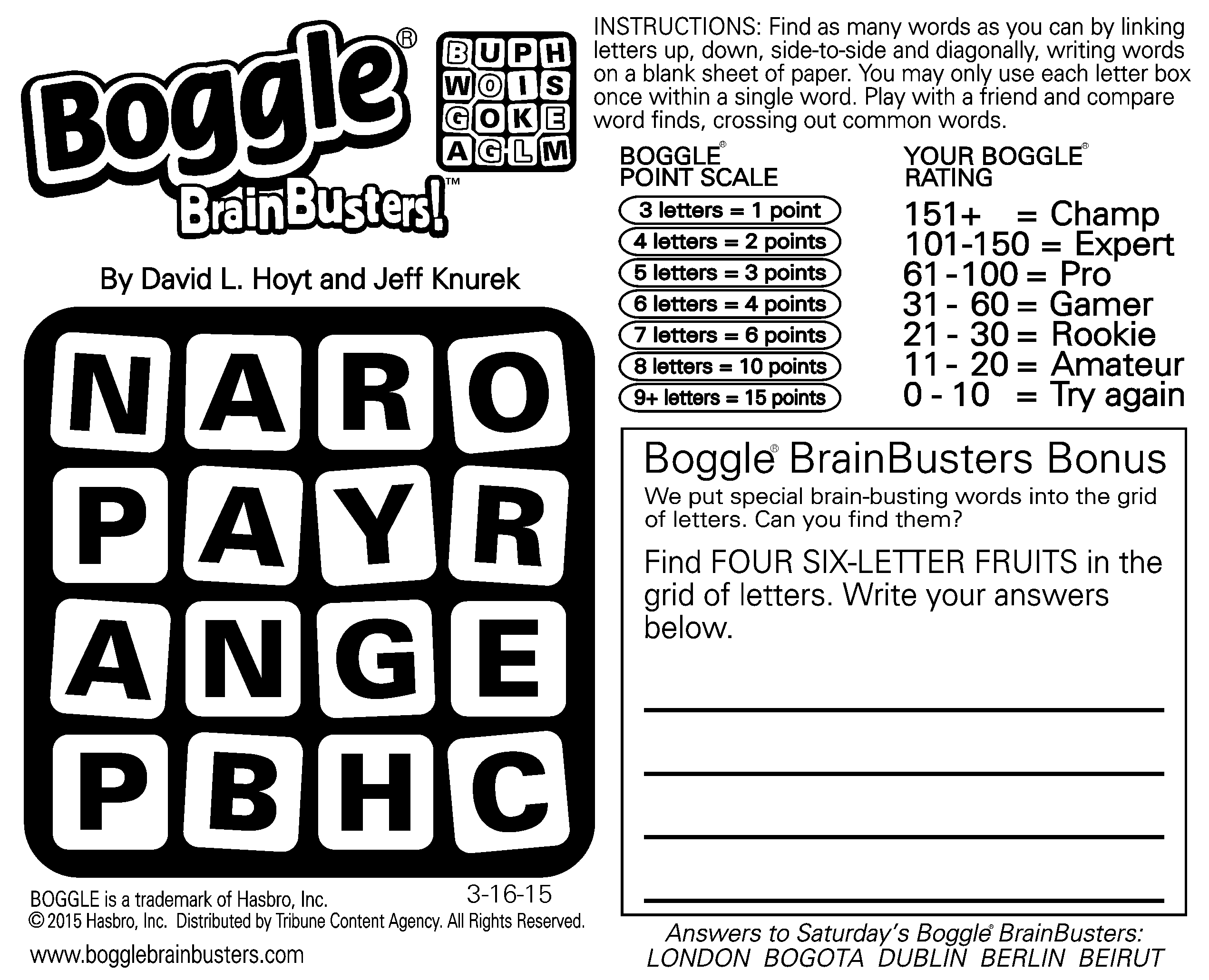 Boggle BrainBusters Word Puzzles
